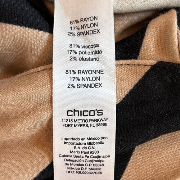 Chico's Broad Stripe Top Size 12/14 Black & Gold - Picture 8 of 9